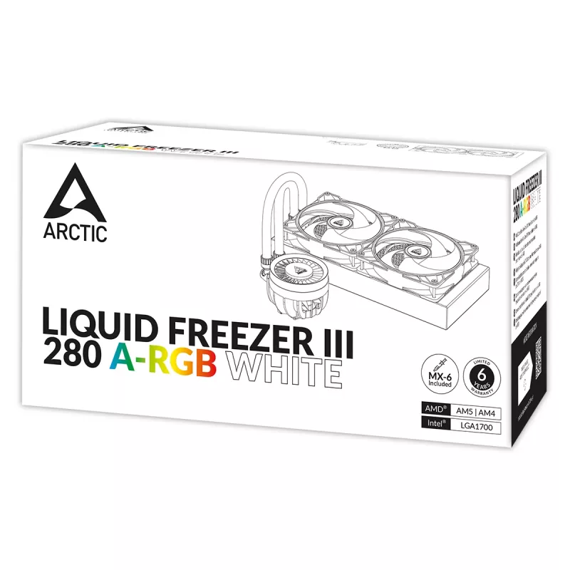 ARCTIC Liquid Freezer III 280 A-RGB - Daugialypis suderinamumas Viskas viename CPU vandens aušintuvas su A-RGB