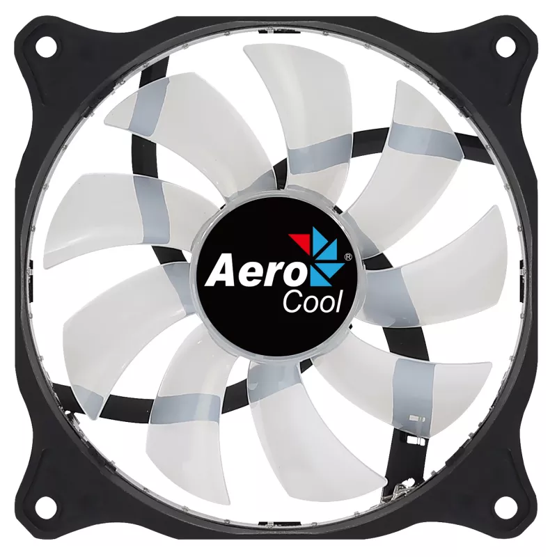 AEROCOOL COSMO12FRGB 120 mm kompiuterio korpuso ventiliatorius, 1000 RPM, 15 RGB šviesos diodų, Molex jungtis, 3,72 W, juodas