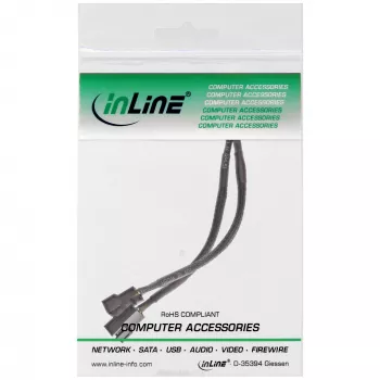 InLine PWM ventiliatoriaus maitinimo Y kabelis, 4 kontaktų, 1M/2F, 0,15 m