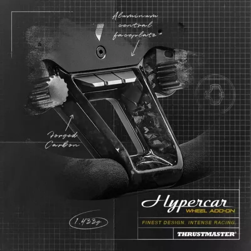 Thrustmaster Hypercar Wheel Add-On vairas, juodas, sidabrinis, PC, PlayStation 4, PlayStation 5, Xbox, Xbox One