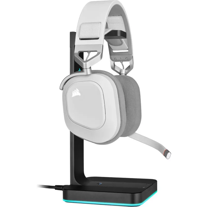 CORSAIR Gaming ausinės HS80 RGB Wireless – belaidės, baltos
