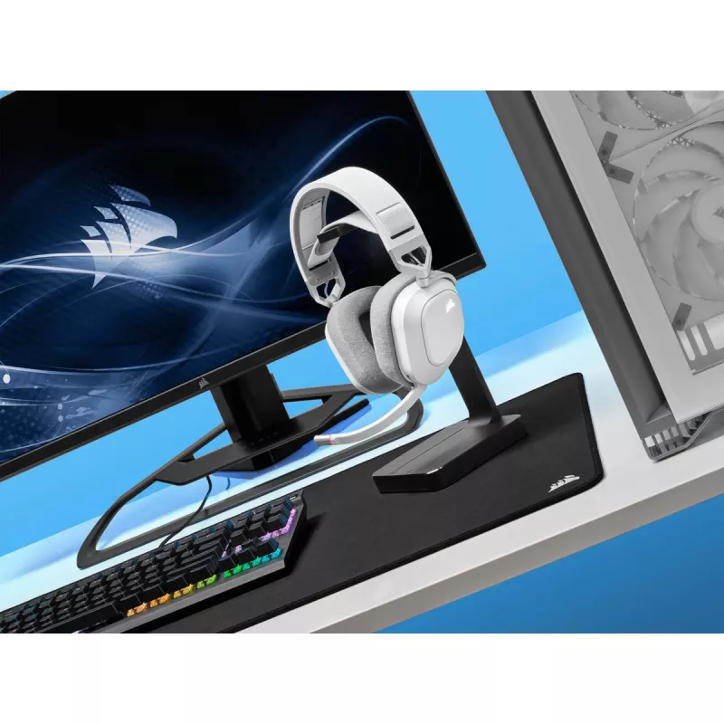CORSAIR Gaming ausinės HS80 RGB Wireless – belaidės, baltos