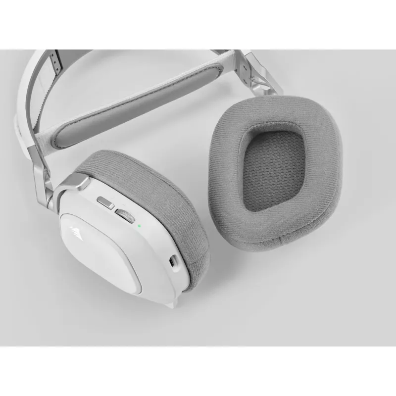 CORSAIR Gaming ausinės HS80 RGB Wireless – belaidės, baltos