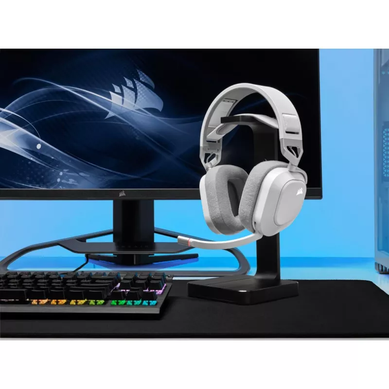 CORSAIR Gaming ausinės HS80 RGB Wireless – belaidės, baltos