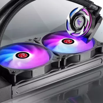 RAIJINTEK EOS 12 RBW ADD 120 mm hidraulinis guolis PWM ventiliatorius, 800–1800 RPM, 2 vnt., juoda/balta