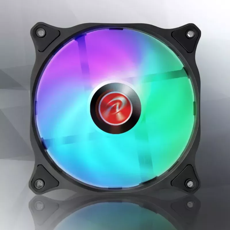 RAIJINTEK EOS 12 RBW ADD 120 mm hidraulinis guolis PWM ventiliatorius, 800–1800 RPM, 2 vnt., juoda/balta