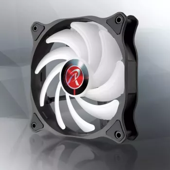 RAIJINTEK EOS 12 RBW ADD 120 mm hidraulinis guolis PWM ventiliatorius, 800–1800 RPM, 2 vnt., juoda/balta