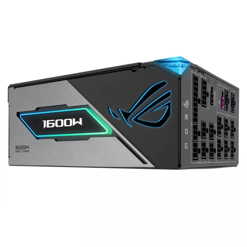 Maitinimo blokas ASUS ROG THOR-1600T3-GAMING 1600 W, 80 PLUS Titanium, ATX 3.1, visiškai modulinis, OLED ekranas