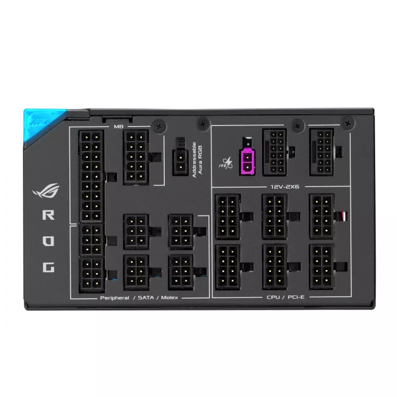 Maitinimo blokas ASUS ROG THOR-1600T3-GAMING 1600 W, 80 PLUS Titanium, ATX 3.1, visiškai modulinis, OLED ekranas