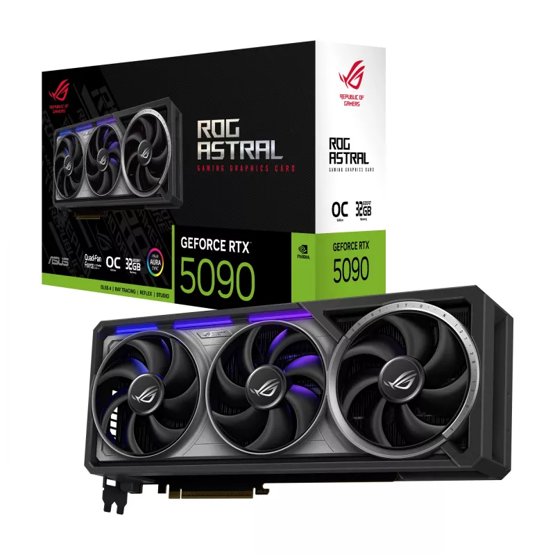 Vaizdo plokštė ASUS GeForce RTX 5090 – 32 GB GDDR7, 512 bitų, PCIe 5.0, 4 ventiliatoriai, 357,6×149,3×76 mm