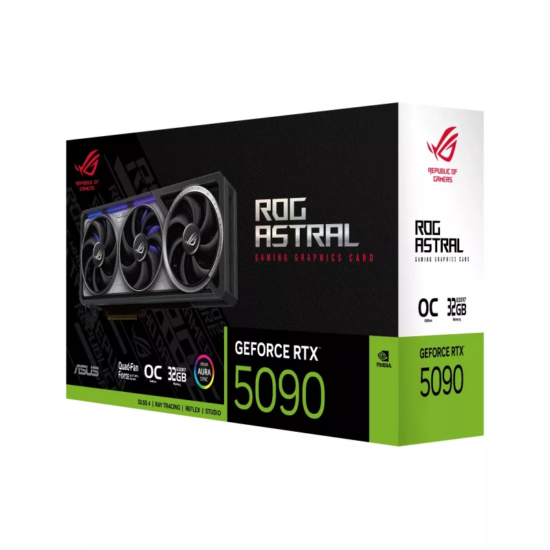 Vaizdo plokštė ASUS GeForce RTX 5090 – 32 GB GDDR7, 512 bitų, PCIe 5.0, 4 ventiliatoriai, 357,6×149,3×76 mm