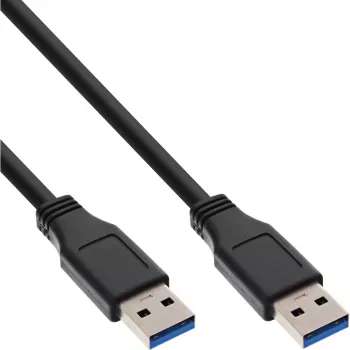 InLine USB 3.2 Gen.1 laidas, Type A kištukas / Type A kištukas, juodas, 2 m