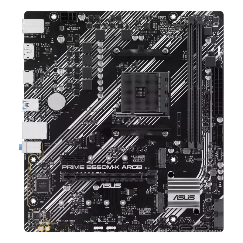 ASUS PRIME B550M-K ARGB pagrindinė plokštė AMD B550 Socket AM4 micro ATX