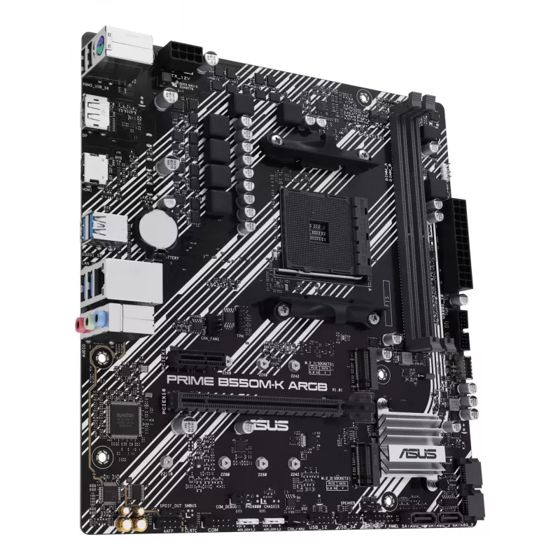 ASUS PRIME B550M-K ARGB pagrindinė plokštė AMD B550 Socket AM4 micro ATX