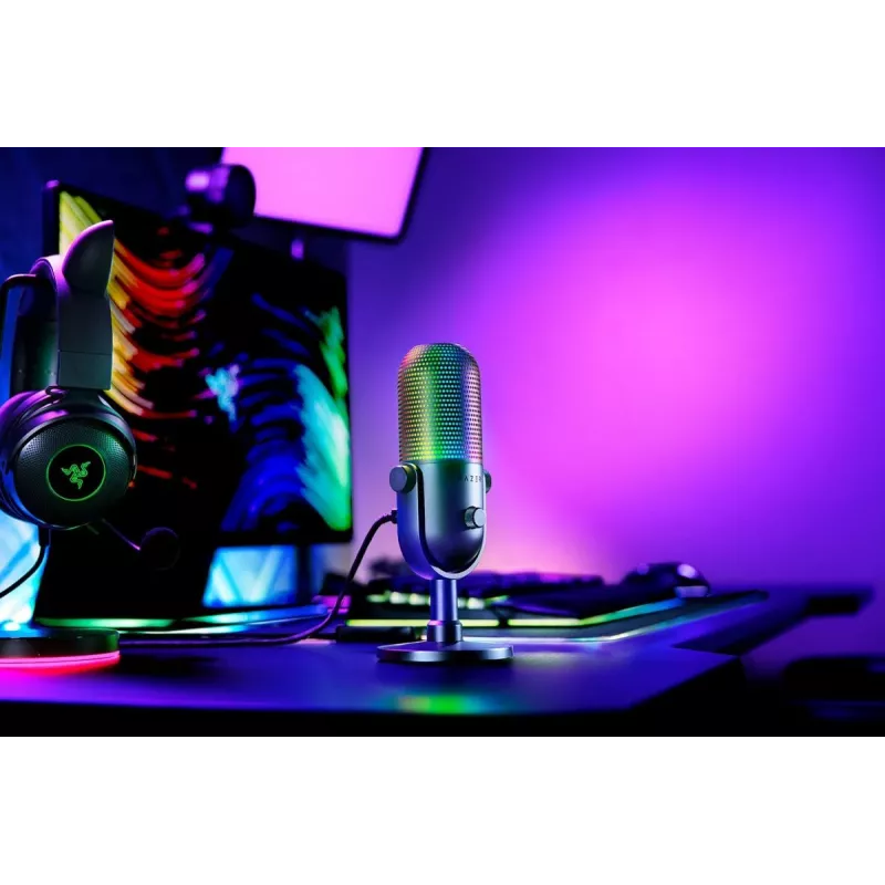 Razer Seiren V3 Chroma stalinis mikrofonas, juodas