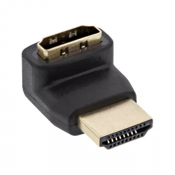 InLine HDMI adapteris, kištukas/lizdas, lenktas aukštyn, auksuoti kontaktai, 4K2K