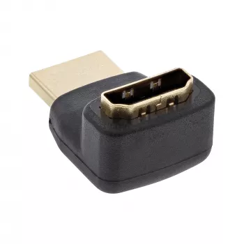 InLine HDMI adapteris, kištukas/lizdas, lenktas aukštyn, auksuoti kontaktai, 4K2K