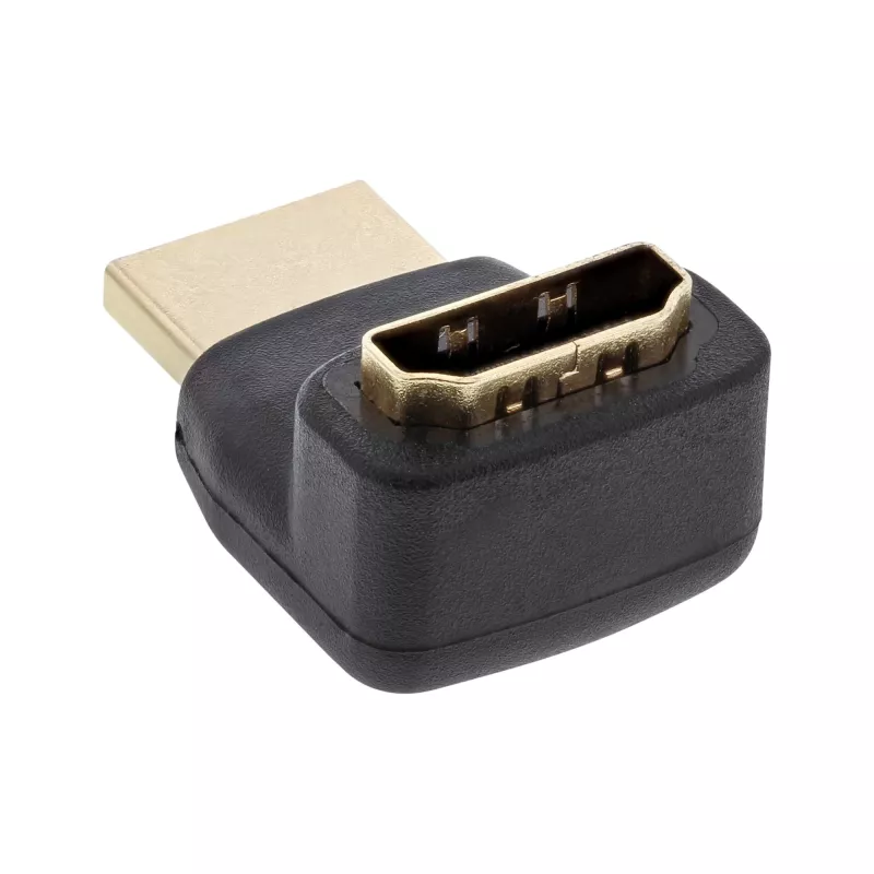 InLine HDMI adapteris, kištukas/lizdas, lenktas aukštyn, auksuoti kontaktai, 4K2K