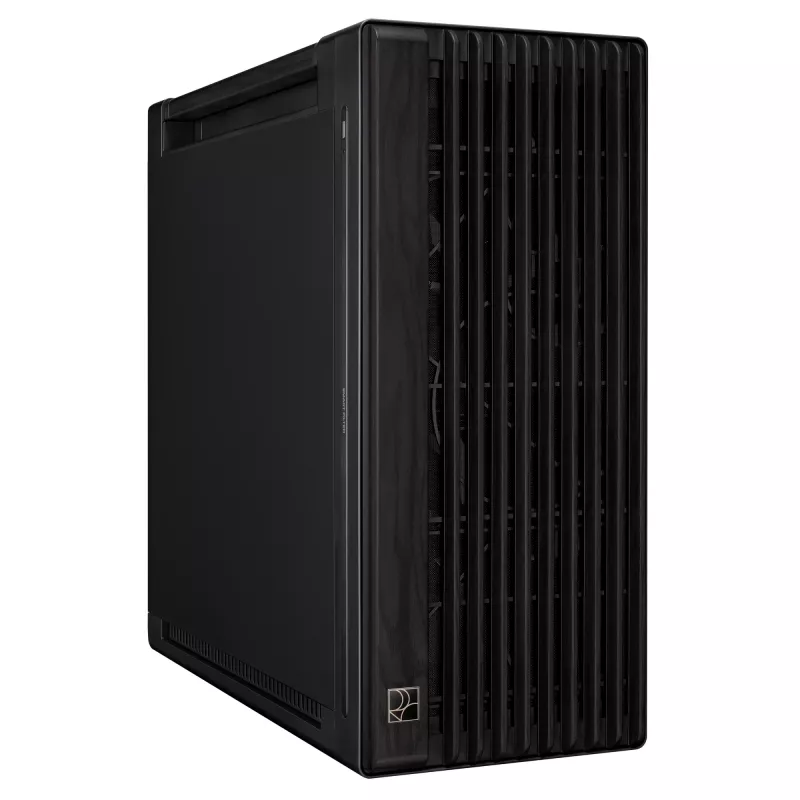 PC korpusas ASUS ProArt PA602 Wood Edition Midi Tower Juodas — EATX palaikymas, 45 cm GPU, 19 cm PSU/aušintuvas, 8 HDD lizdai, USB-C