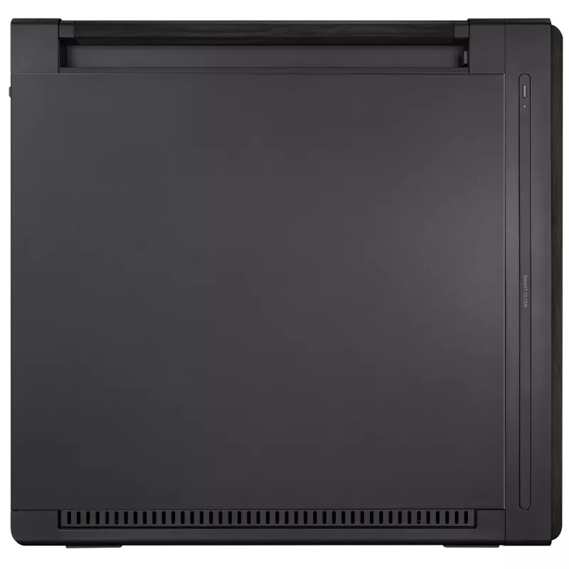 PC korpusas ASUS ProArt PA602 Wood Edition Midi Tower Juodas — EATX palaikymas, 45 cm GPU, 19 cm PSU/aušintuvas, 8 HDD lizdai, USB-C