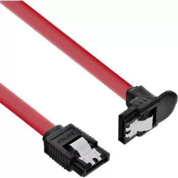 InLine SATA 6Gb/s laidas su užraktais, kampuotas, 0,3 m