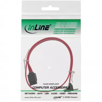 InLine SATA 6Gb/s laidas su užraktais, kampuotas, 0,3 m