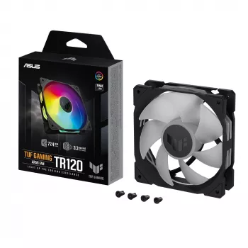 ASUS TUF Gaming TR120 ARGB ventiliatorius - vienetinis, kompiuterio dėžės, 12 cm, juodas