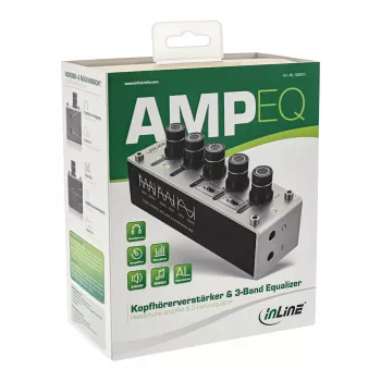 InLine AmpEQ Tri-Tone Hi-Res AUDIO išankstinis ir ausinių stiprintuvas, 3,5 mm stereo, USB maitinimas