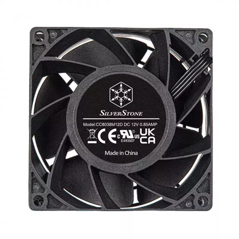 Ventiliatorius Silverstone FHS 80X 8 cm juodas 83,66 cfm 50,77 mmH2O