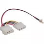 InLine adapteris ventiliatoriui 3pin / 2x Molex 4pin 0,15 m