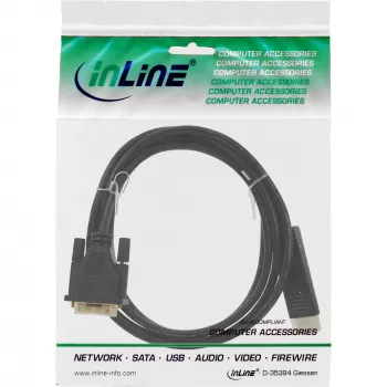 InLine DisplayPort į DVI keitiklio kabelis, juodas, 2 m