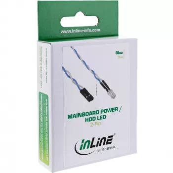 InLine pagrindinės plokštės maitinimo / HDD šviesos diodas, mėlynas, 5 mm, 0,8 m