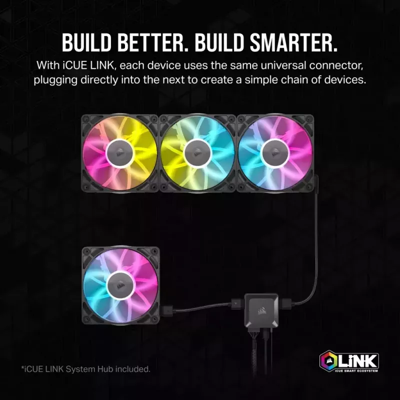 Ventiliatorius Corsair iCUE LINK RX120 RGB 12 cm 400-2100 RPM Magnetinis guolis