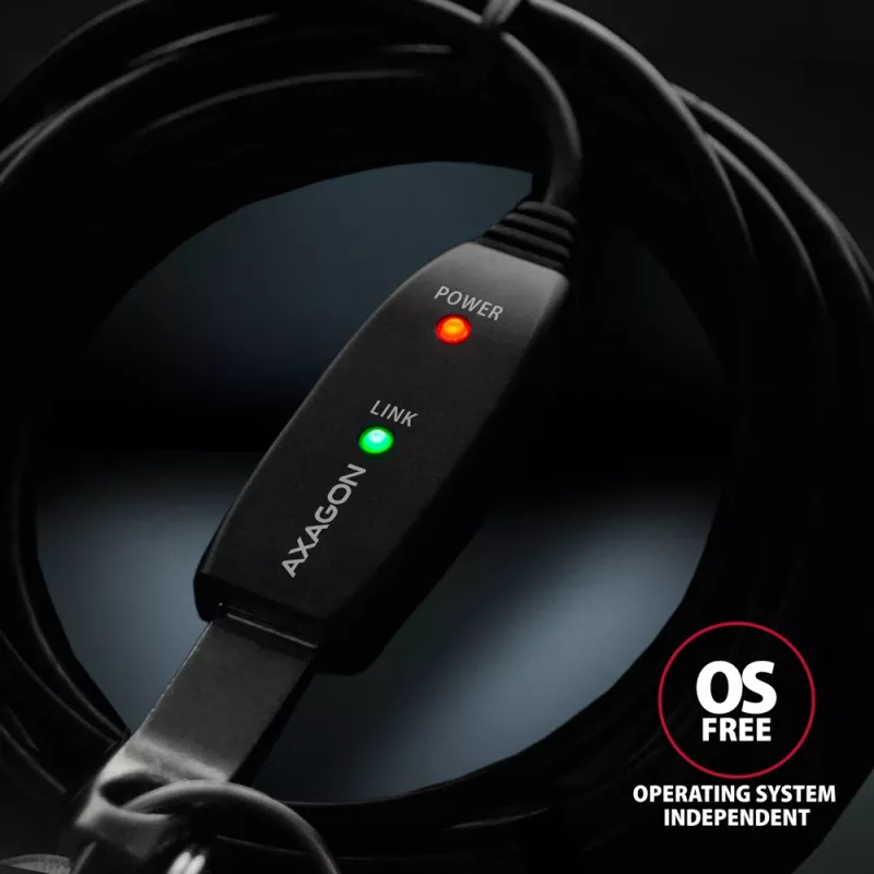 Aktyvus USB 2.0 ilginimo kabelis Axagon ADR-215, 15 m, A-M -> A-F