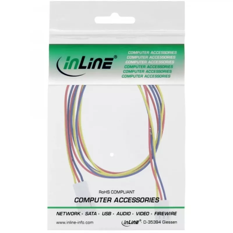 InLine Fan Cable Extension 3pin Molex vyriškas/moteriškas ilgis 0.60m