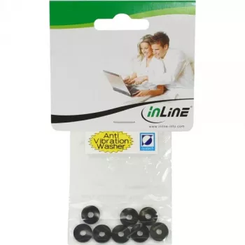 InLine 244 guminė poveržlė / tarpinė, 8 vnt., plokščia, juoda