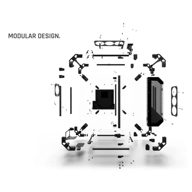 PC korpusas Alphacool Apex Pro Skeleton Full Tower juodas