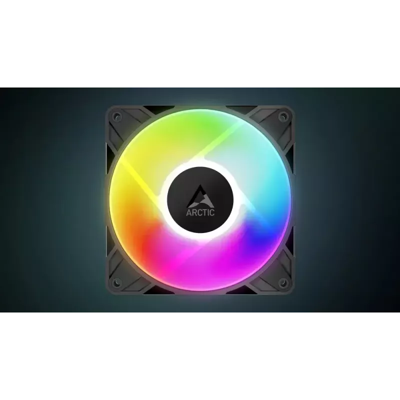 120 mm PWM A-RGB korpuso ventiliatorių 3 rinkinys Arctic Freezer P12 Pro A-RGB — 131 m³/h, skysčių dinaminis guolis, juoda/balta spalva