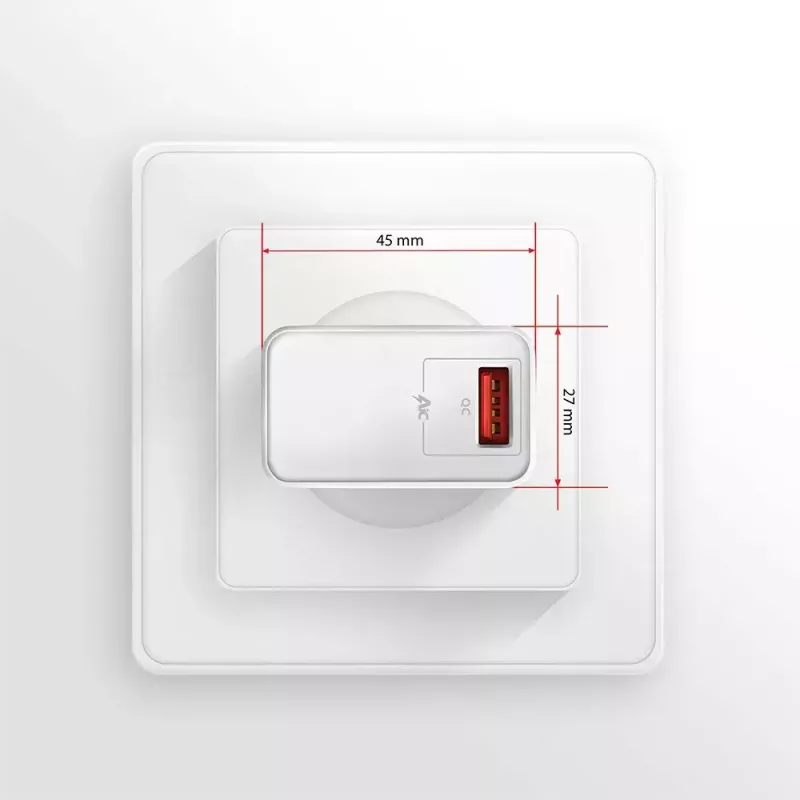 Sieninis įkroviklis Axagon ACU-QC19W 1x QC3.0/AFC/FCP/SMART 19W baltas