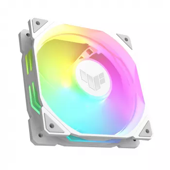 ASUS TUF GAMING TR120 ARGB 3IN1 White – 3 vienetų komplektas 120 mm kompiuterio korpuso ventiliatorius su ARGB apšvietimu