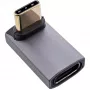 InLine USB4 adapteris USB-C (kištukas / lizdas) lenktas aukštyn/žemyn, aliuminis, pilka