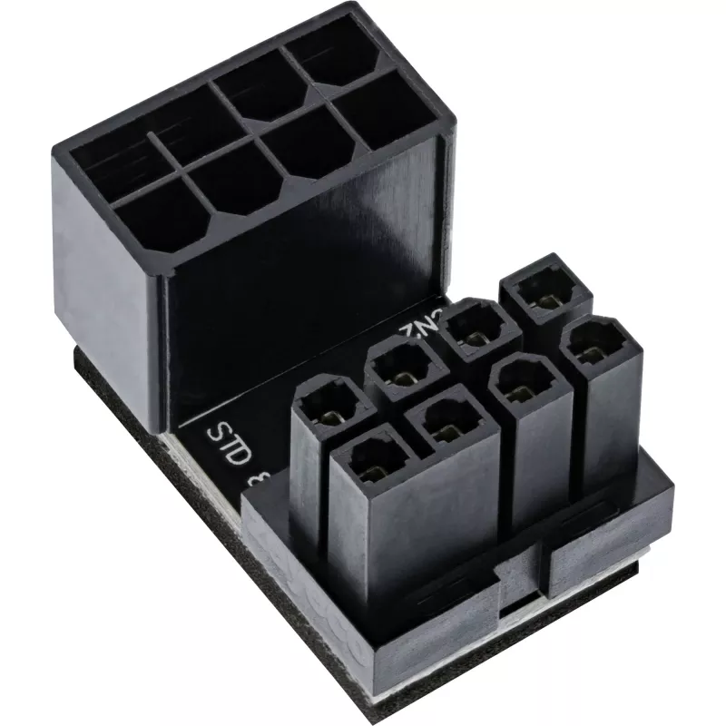 InLine vidinis maitinimo adapteris 180° ATX 8pin vyriškas-moteriškas juodas 26638E