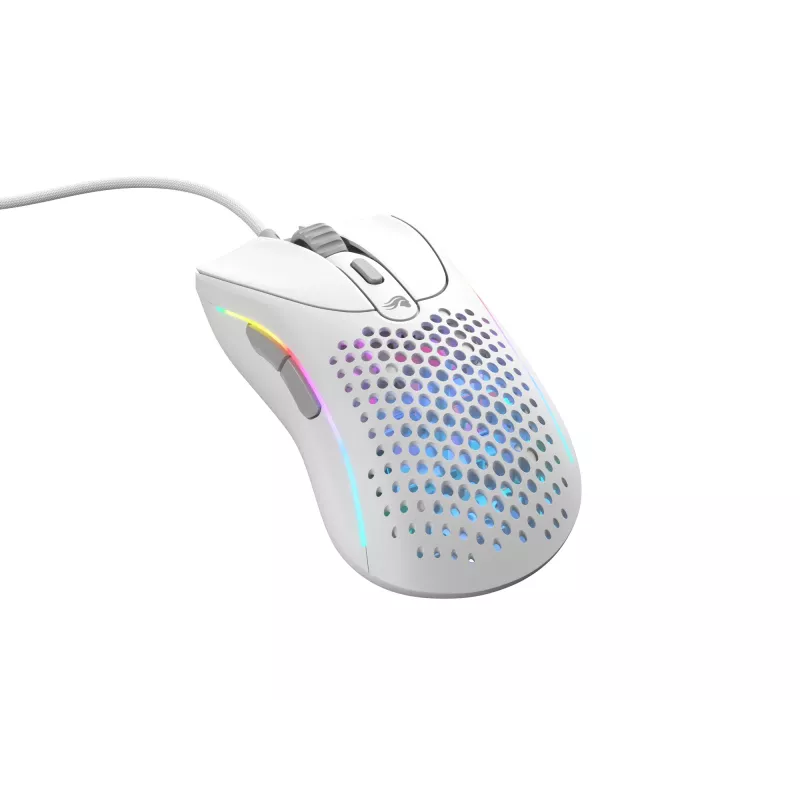 Glorious Gaming Model D 2 Wired - Matinė balta, Dešinei rankai, Optinis, USB Type-A, 26000 DPI, Baltas