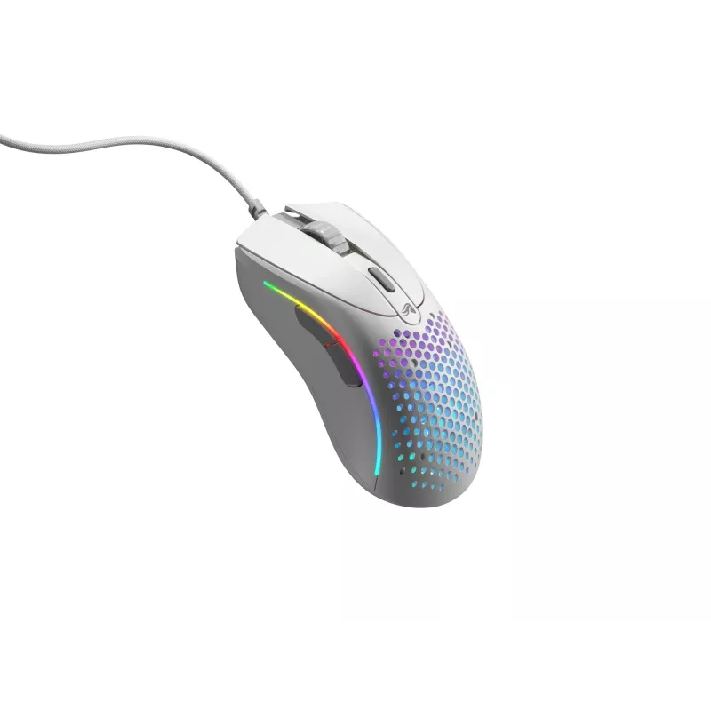 Glorious Gaming Model D 2 Wired - Matinė balta, Dešinei rankai, Optinis, USB Type-A, 26000 DPI, Baltas