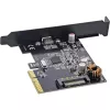 InLine sąsajos plokštė, USB 3.2 Gen.2x2, 1x USB-C, PCIe x4, PCIe, Low-profile, PCIe 4.0, 100 mm, 1.28 mm, 120 mm