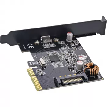 InLine sąsajos plokštė, USB 3.2 Gen.2x2, 1x USB-C, PCIe x4, PCIe, Low-profile, PCIe 4.0, 100 mm, 1.28 mm, 120 mm