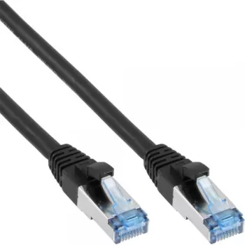 InLine Patch laidas S/FTP PiMF Cat.6A halogen-free 500MHz juodas 0,5m