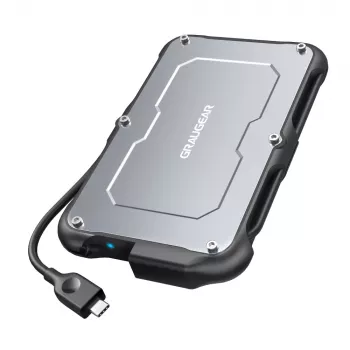 Išorinis HDD/SSD dėklas GRAUGEAR G-2502-C-10G 2.5 col. juodas plienas 6TB