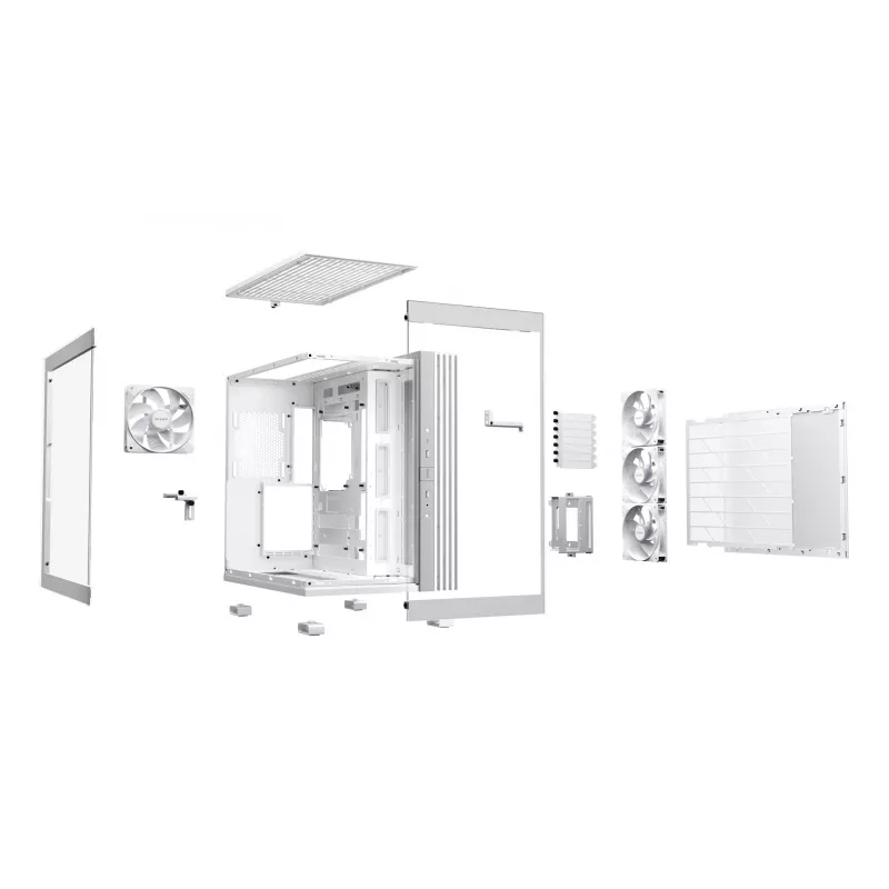 Korpusas be quiet! LIGHT BASE 600 LX White Midi Tower — ATX, šoninis langas, ARGB priekis, USB-C, palaiko 360 mm radiatorių