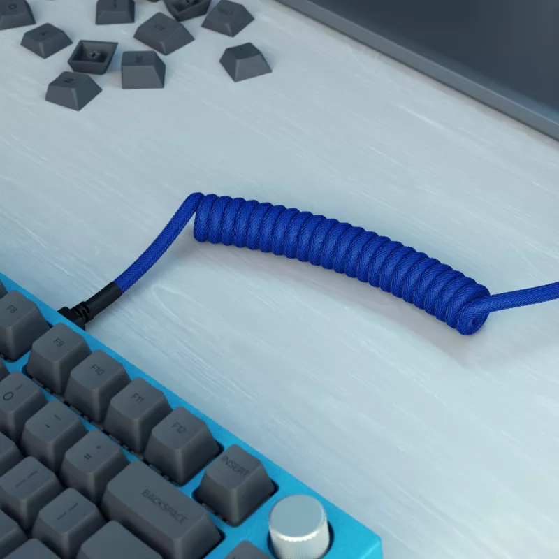 Ritėtas USB kabelis GLORIOUS mechaninėms klaviatūroms, GMMK Cobalt Blue GLO-KB-ACC-CBL-COIL-CBLU